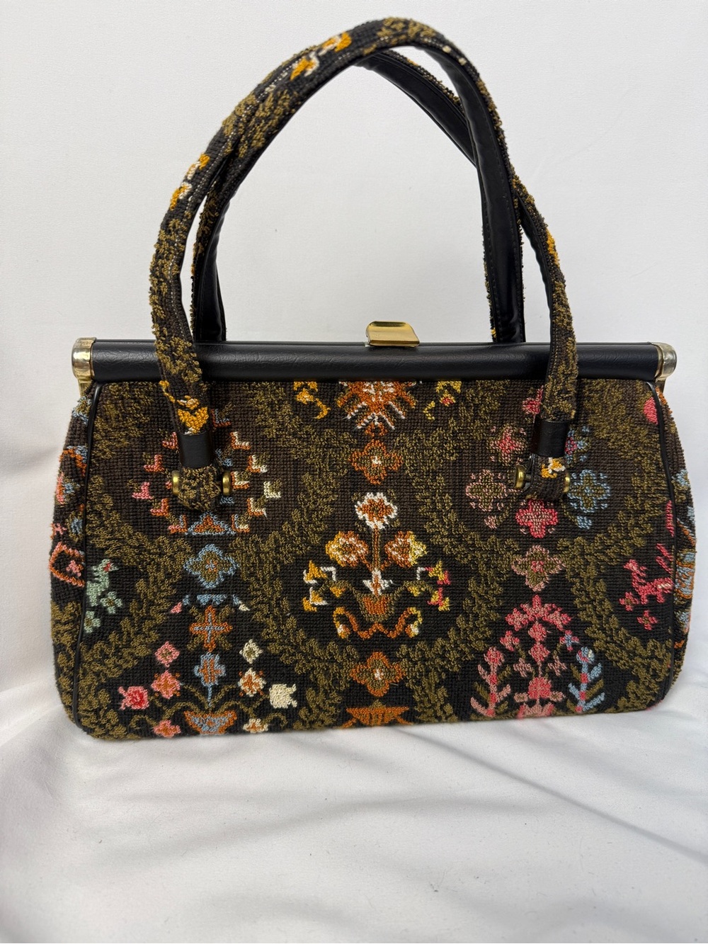 Vintage 1960s Needlepoint Bag - Picture 3 of 4